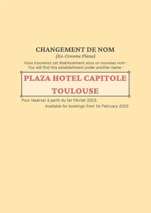 Plaza Hotel Capitole Tolosa